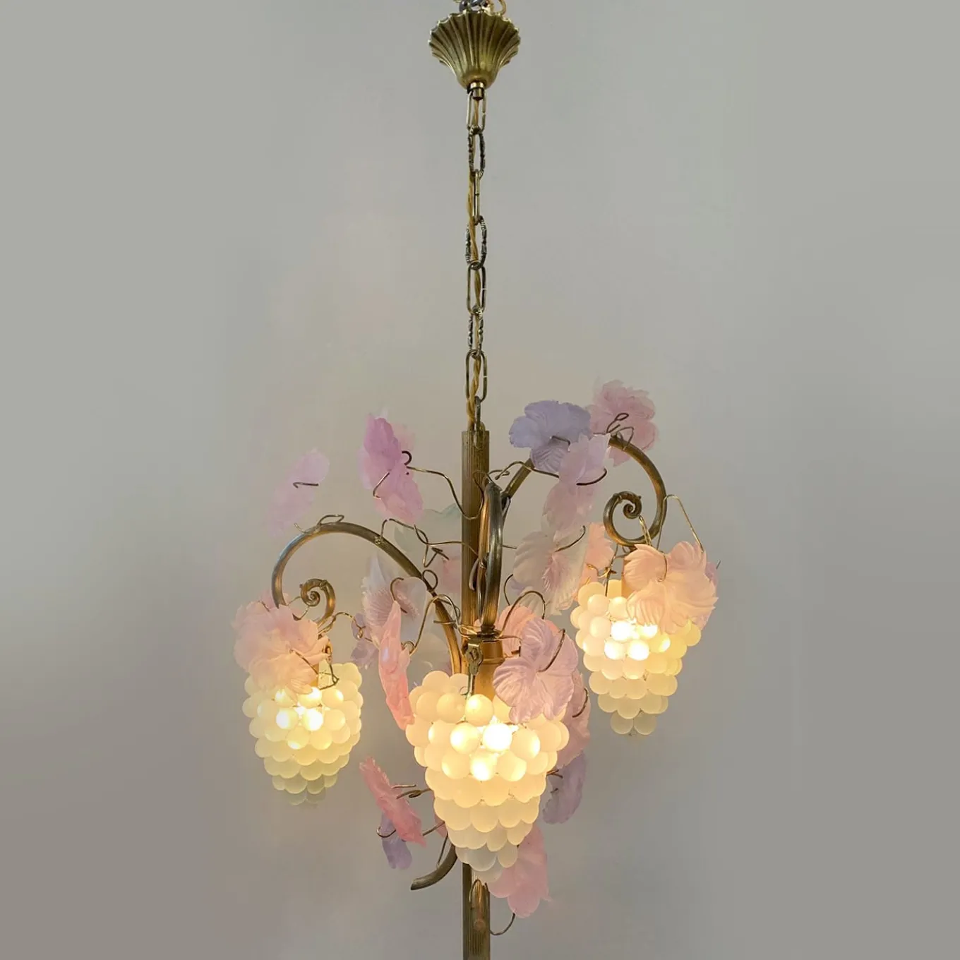 Lampadario 1980 Uva e Foglie