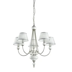 Lampadario a 5 luci Glam White