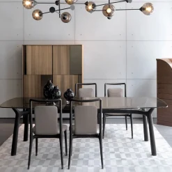 Lampadario a 4 luci in bronzo Kendama