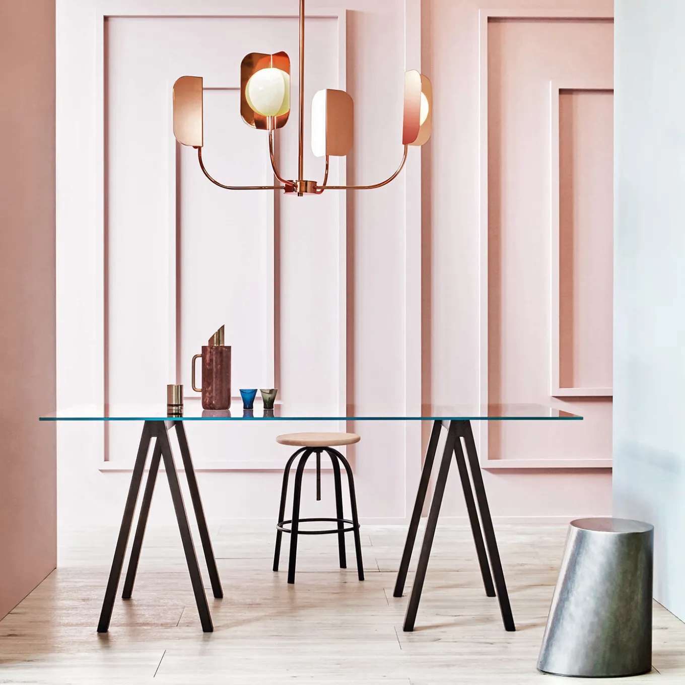 Lampadario a 4 luci Leaf di Matteo Zorzenoni