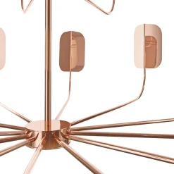 Lampadario a foglia di ferro con finitura in rame Luci a led Matteo Zorzenoni