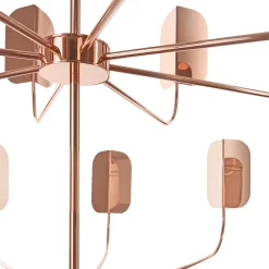 Lampadario a foglia di ferro con finitura in rame Luci a led Matteo Zorzenoni