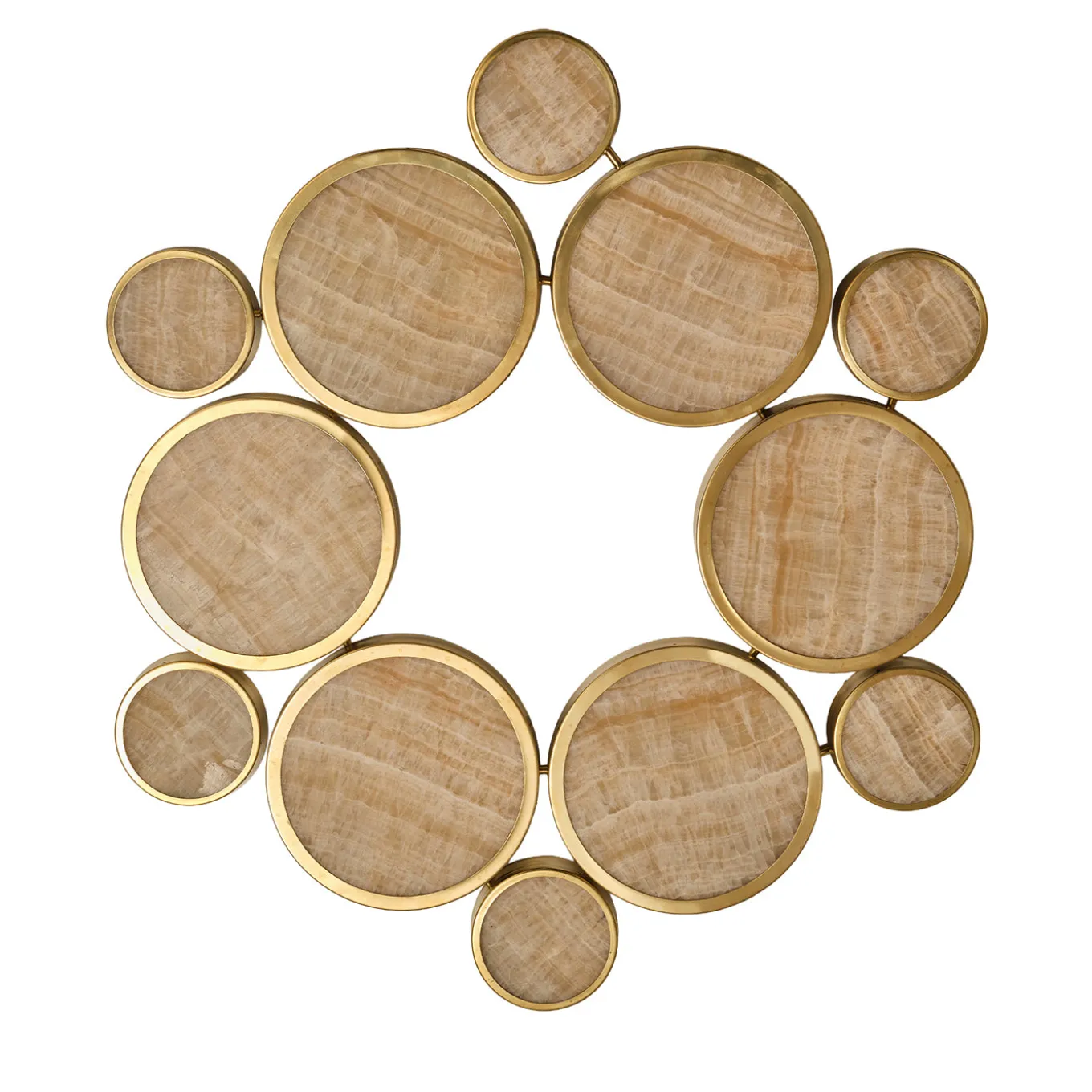 Lampadario a Soffitto Gran Costellazione Cassiopea in Marmo e Ottone Onice