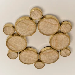 Lampadario a Soffitto Gran Costellazione Cassiopea in Marmo e Ottone Onice