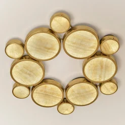 Lampadario a Soffitto Gran Costellazione Cassiopea in Marmo e Ottone Onice