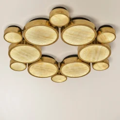 Lampadario a Soffitto Gran Costellazione Cassiopea in Marmo e Ottone Onice