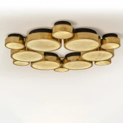 Lampadario a Soffitto Gran Costellazione Cassiopea in Marmo e Ottone Onice