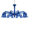 Lampadario BERNINI a 12 luci in vetro di Murano color blu