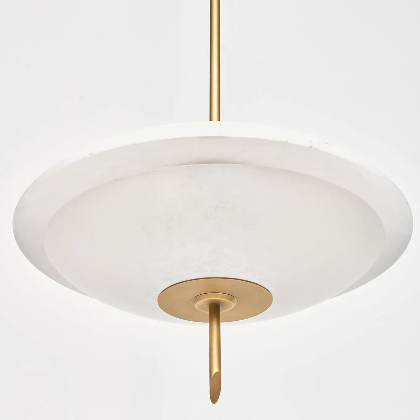 Lampadario Cosmos Anticated in ottone satinato e alabastro