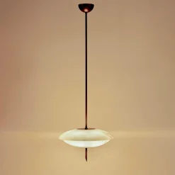 Lampadario Cosmos Anticated in ottone satinato e alabastro