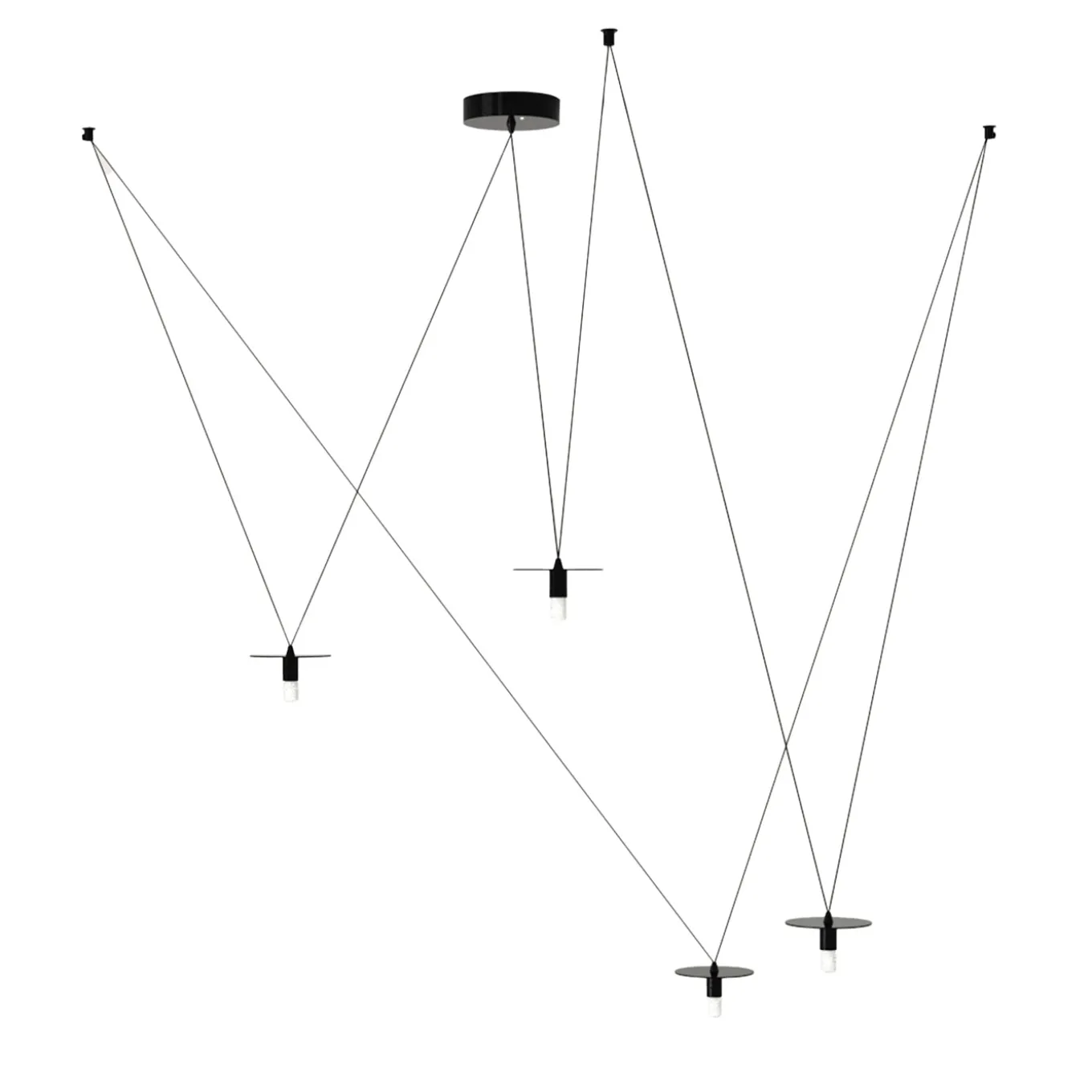 Lampadario D02 a 4 Luci in Nero