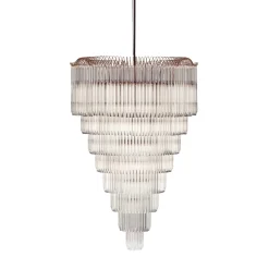 Lampadario Doge in Acciaio e Cristalli a 39 Luci