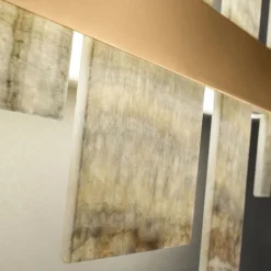 Lampadario Honice in Onice e metallo finitura oro