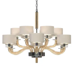 Lampadario in vetro fumé Tiepolo a 12 luci