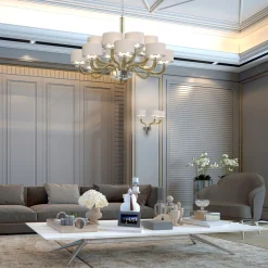 Lampadario in vetro fumé Tiepolo a 12 luci