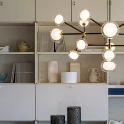 Lampadario Nabila a 16 luci in vetro trasparente di Corrado Dotti