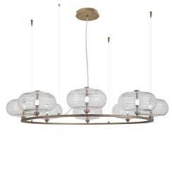 Lampadario rotondo Trinity 07 in bronzo di Mike Shilov