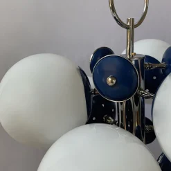 Lampadario Stilnovo 7 luci blu