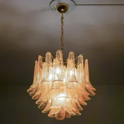 Lampadario Veneziana a 5 piani con 41 Elementi in Pulegoso Oro