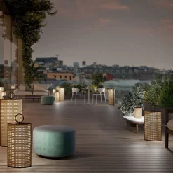 Lanterna da Esterno Ricaricabile Clara Media in Bronzo