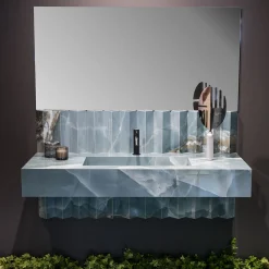 Lavandino per bagno Ratio con backsplash di Sapiens Design