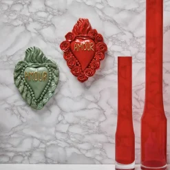 LE TEMPS DE L'AMOUR CUORE IN CERAMICA VERDE ACQUA