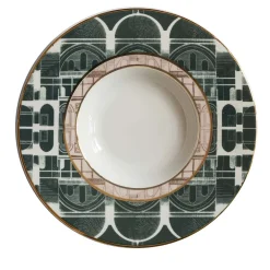 Lebanon Piatto Fondo in porcellana con decoro di architettura #4