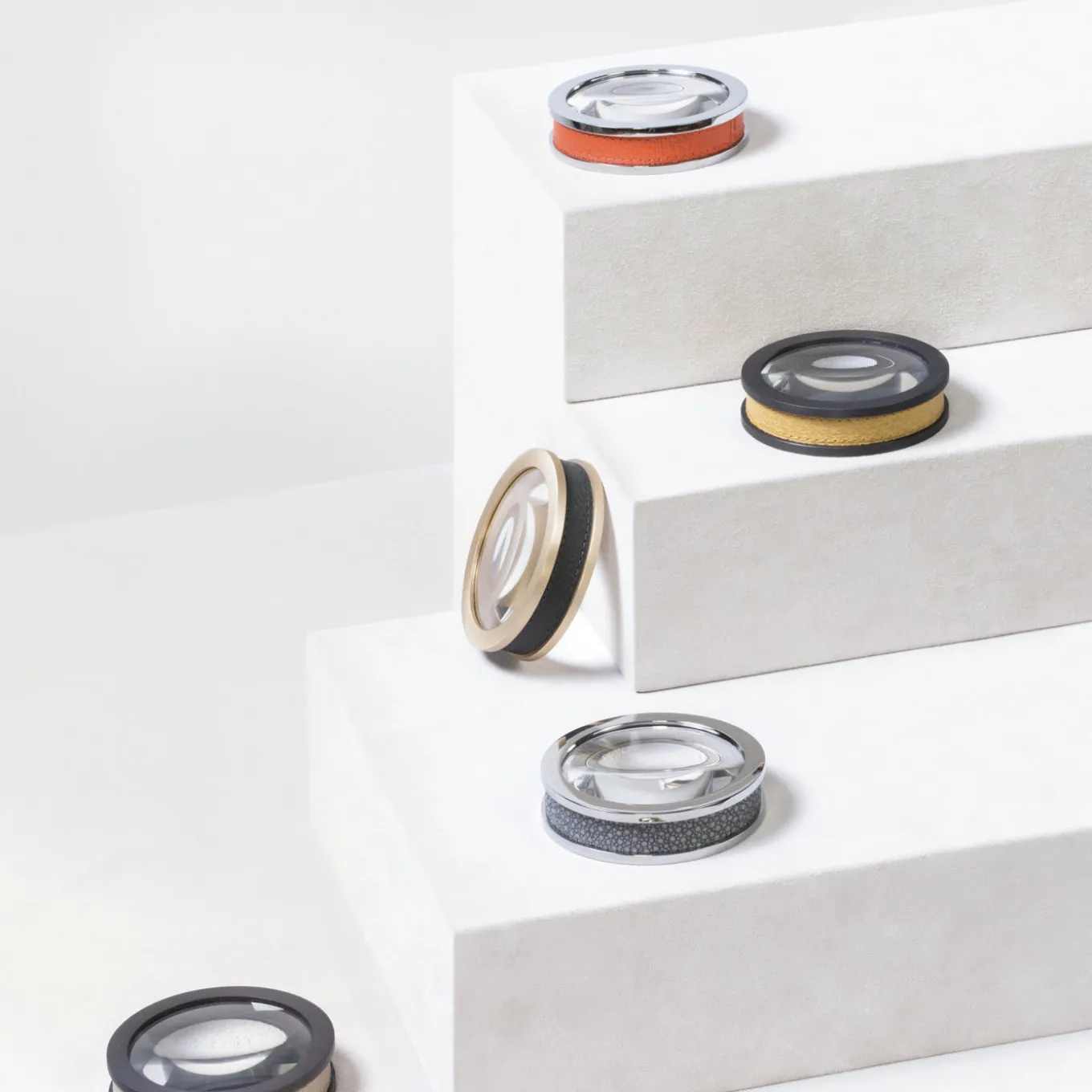 Lente d'ingrandimento da tavolo Federico Chrome