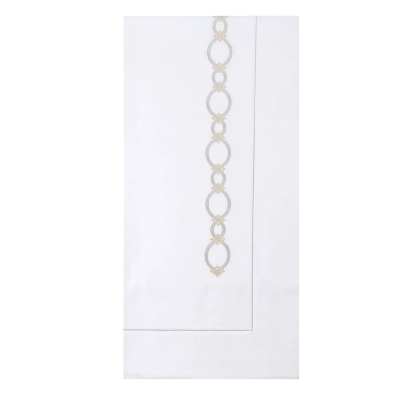 Lenzuolo Sopra Bluemoon in Raso di Cotone Ricamato Bianco