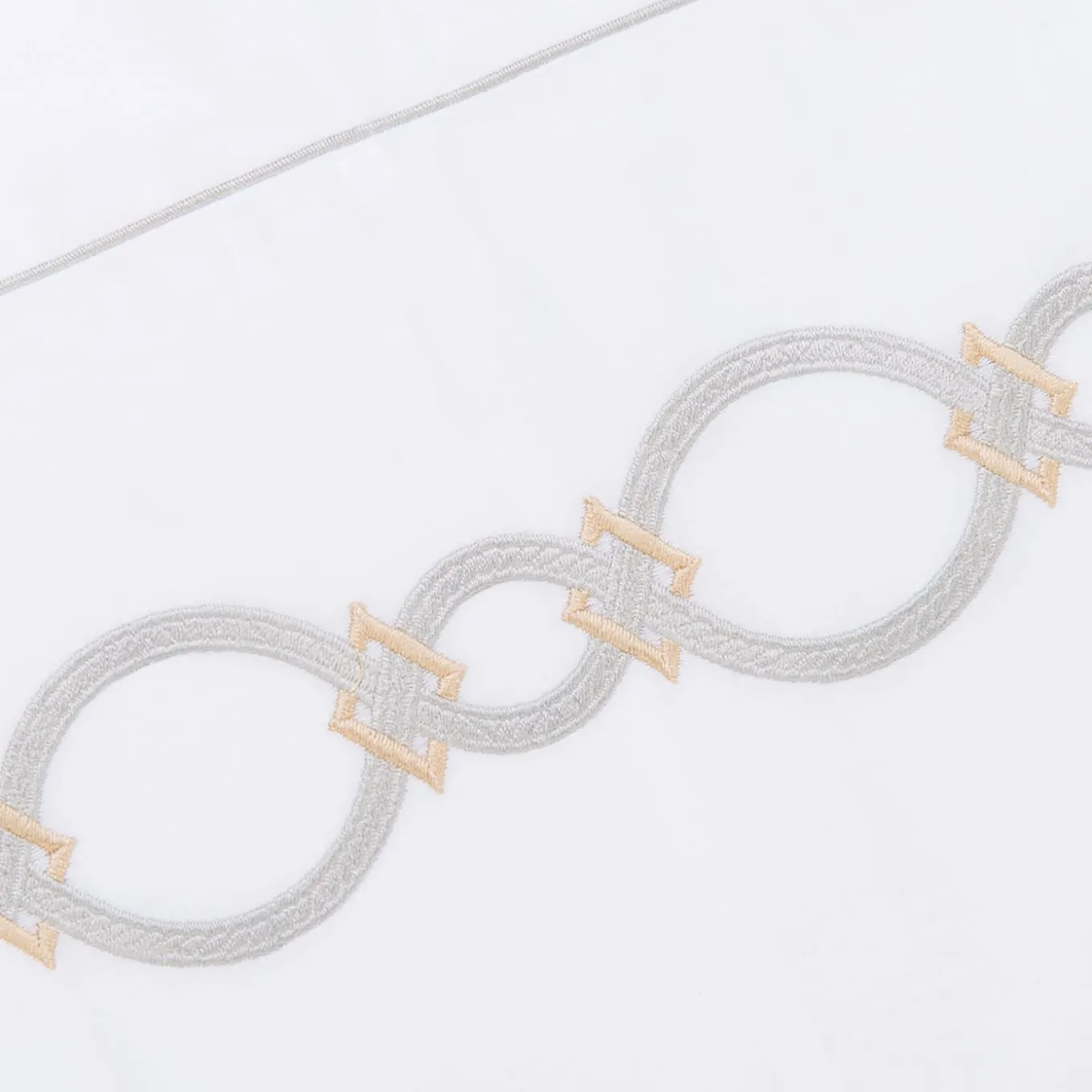 Lenzuolo Sopra Bluemoon in Raso di Cotone Ricamato Bianco