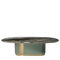 Leonardo Tavolo da Pranzo con Piano in Marmo Verde