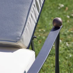 Lettino da sole reclinabile con cuscino a trama incrociata