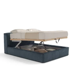 Letto Astor 1909 con contenitore blu e panca