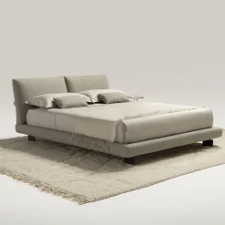Letto Beverly 905 in pelle beige