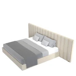 Letto Big Flare con testata in velluto