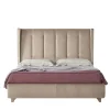Letto Edo in velluto beige trapuntato