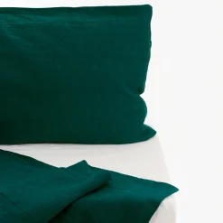 Letto estivo Set di lino verde foresta