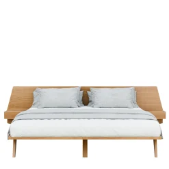 Letto GIO' in legno massello di ciliegio con comodini integrati