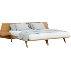 Letto GIO' in legno massello di ciliegio con comodini integrati