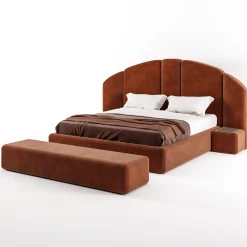 Letto imbottito arancione modulare Concept 01