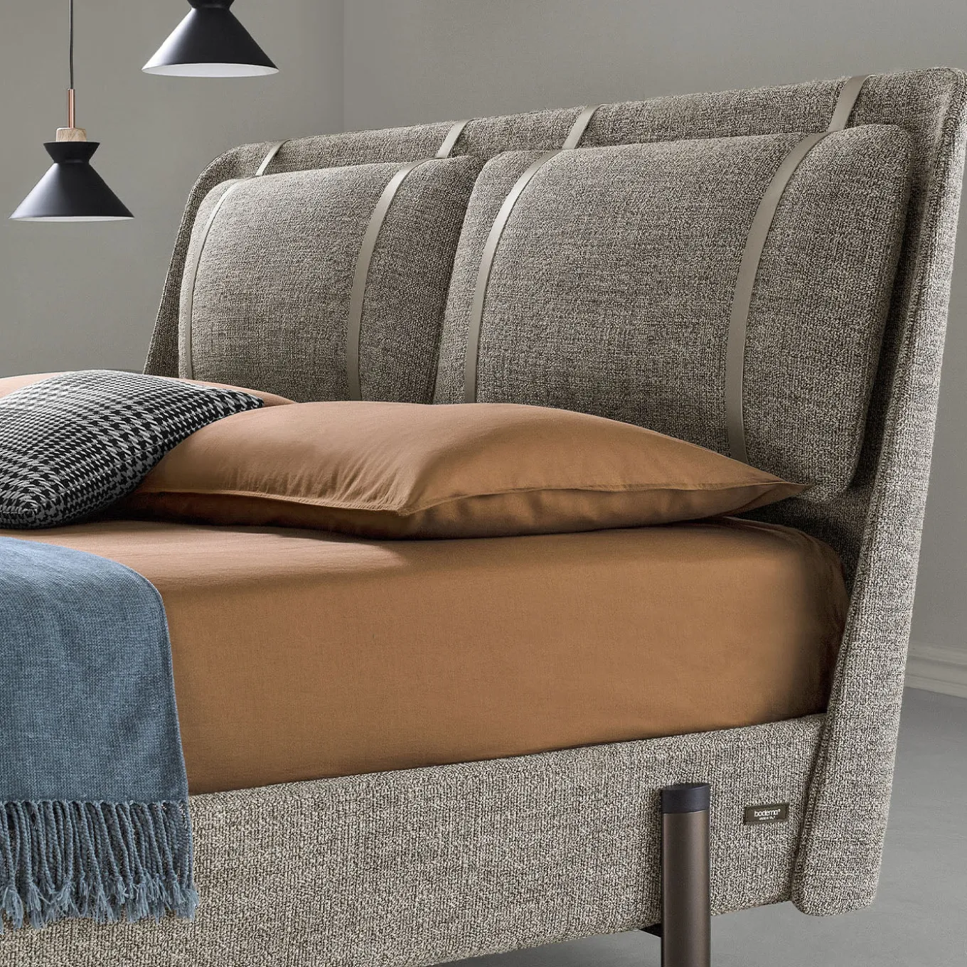 Letto King-Size Nara con Lacci in cuoio