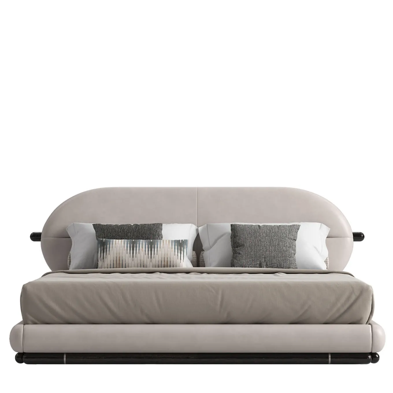 Letto Kokò in pelle e legno beige