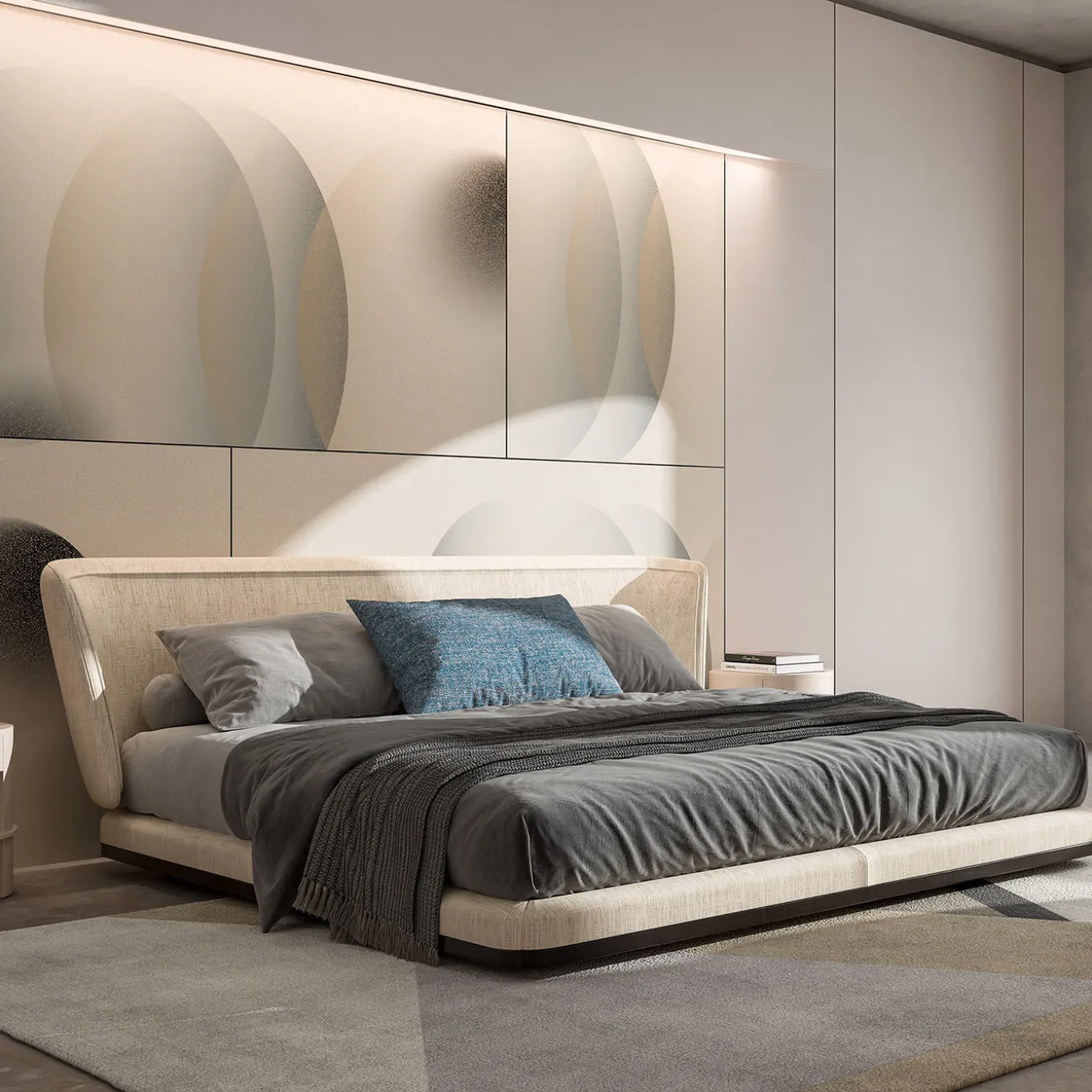 Letto matrimoniale crema