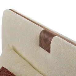 Letto Onigiri in Bouclé Latte con Dettagli in Noce