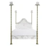 Letto Roma Apple Green Bamboo con felci e farfalle