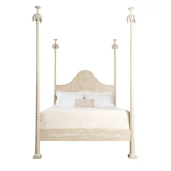 Letto Roma Tortora Chiaro con Decorazioni Dipinte a Mano