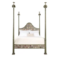 Letto Roma Verde con Motivo Marmorizzato