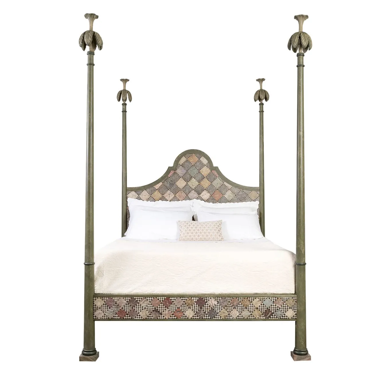 Letto Roma Verde con Motivo Marmorizzato