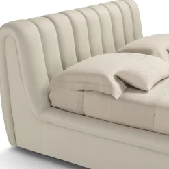 Letto Scervino 1909 in pelle bianca con contenitore