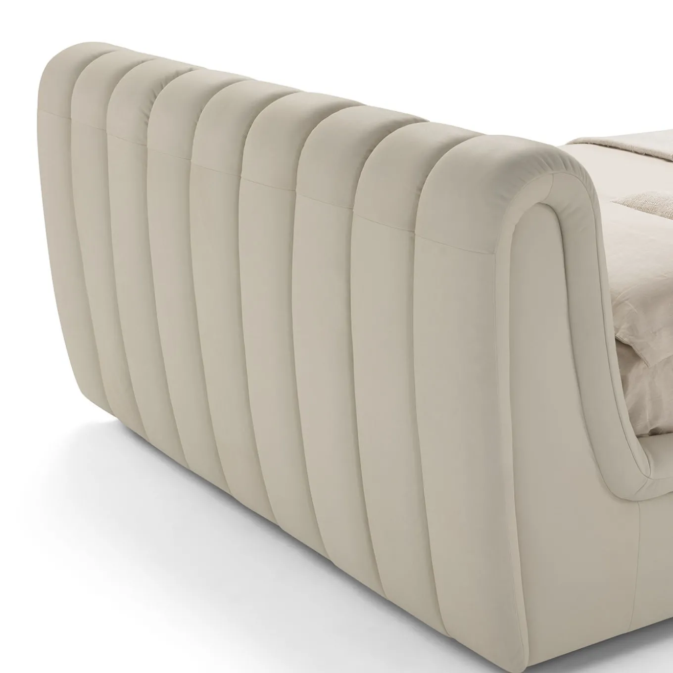 Letto Scervino 1909 in pelle bianca con contenitore